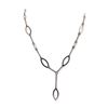 Image 1 : Sterling Silver Y-Style Open Marquise Station Necklace