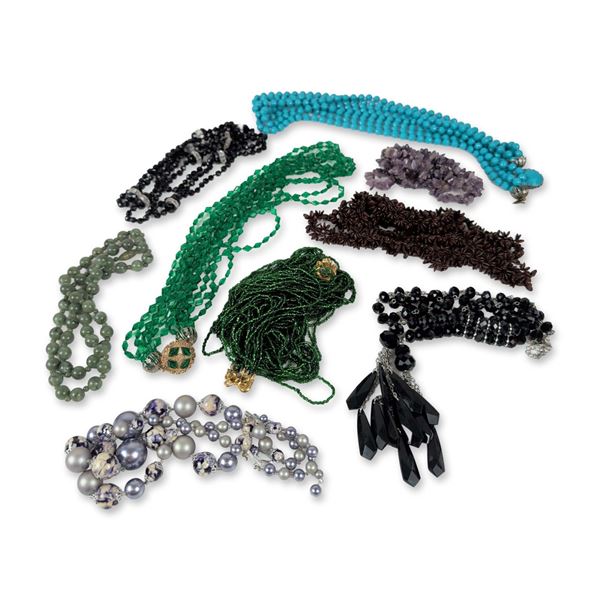 Collection of Vintage and Contemporary Costume Jewelry Necklaces
