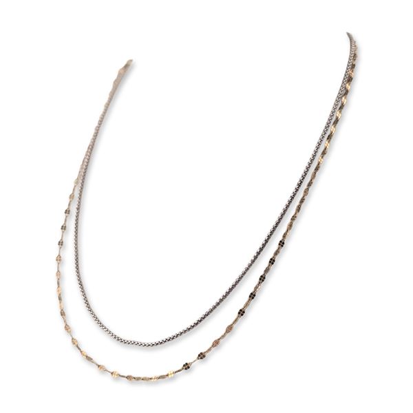 Two Sterling Silver Chain Necklaces