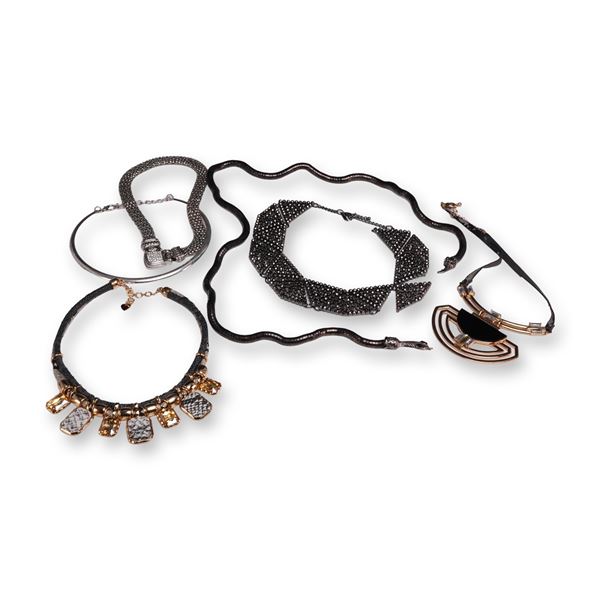6pc Collection of Costume Jewelry Short Necklaces and Chokers