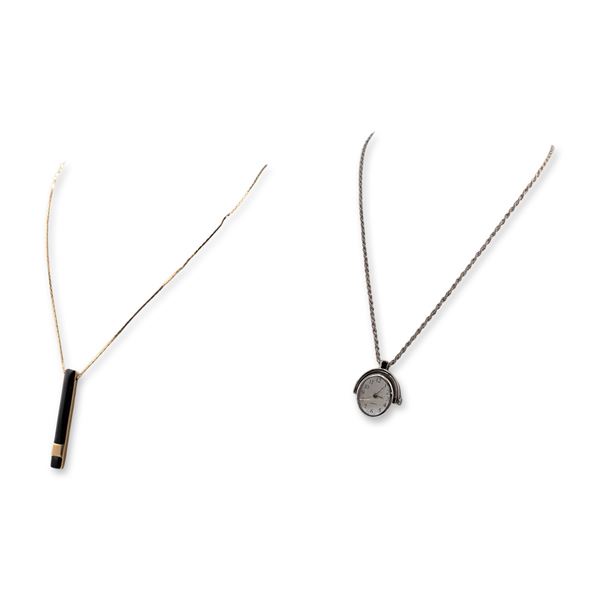2pc Napier Pendant Necklace and Quartz Watch Necklace