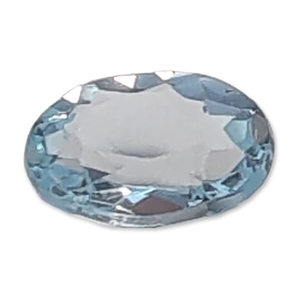 Oval Faceted Light Blue Topaz Gemstone