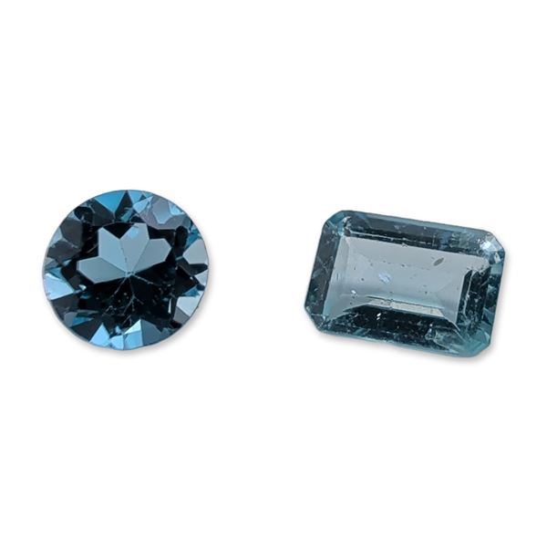 Two Loose Faceted Blue Gemstones