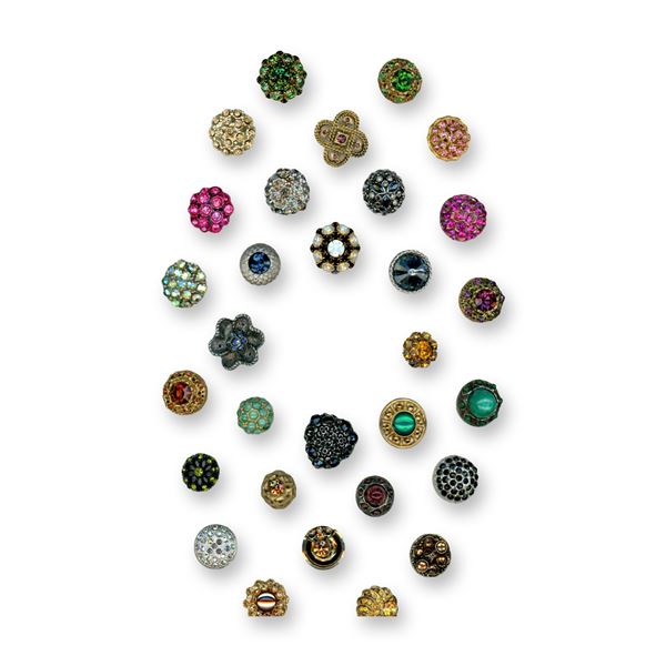 A CARD OF EARLY TO MID 20TH CENTURY "GLITZ" BUTTONS