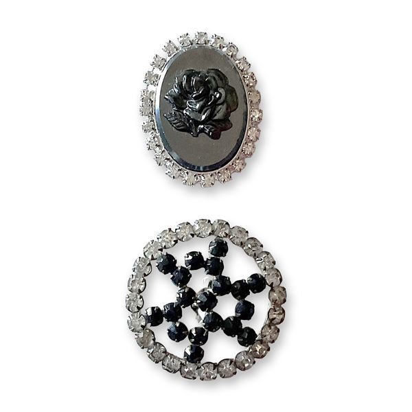 A small card of division one and three "Glitzy" buttons