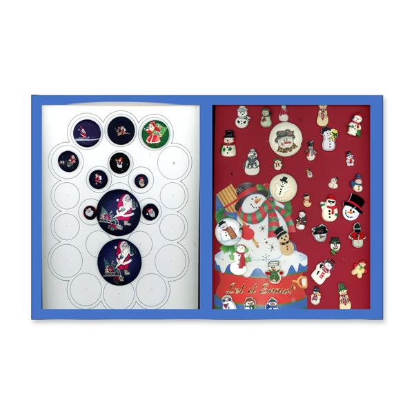 2 CARDS OF ASSORTED MATERIAL BUTTONS