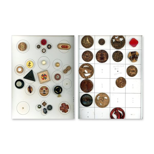 2 CARDS OF ASSORTED WOOD BUTTONS
