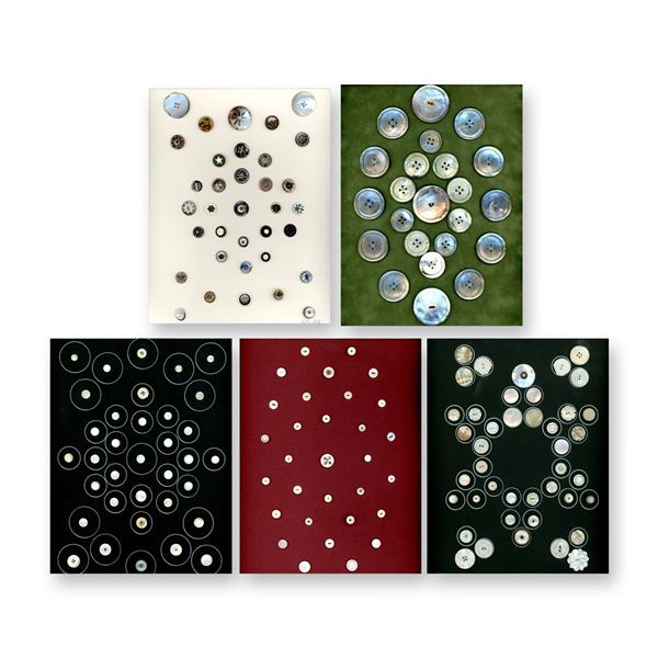 5 CARDS ASSORTED ANTIQUE PEARL BUTTONS