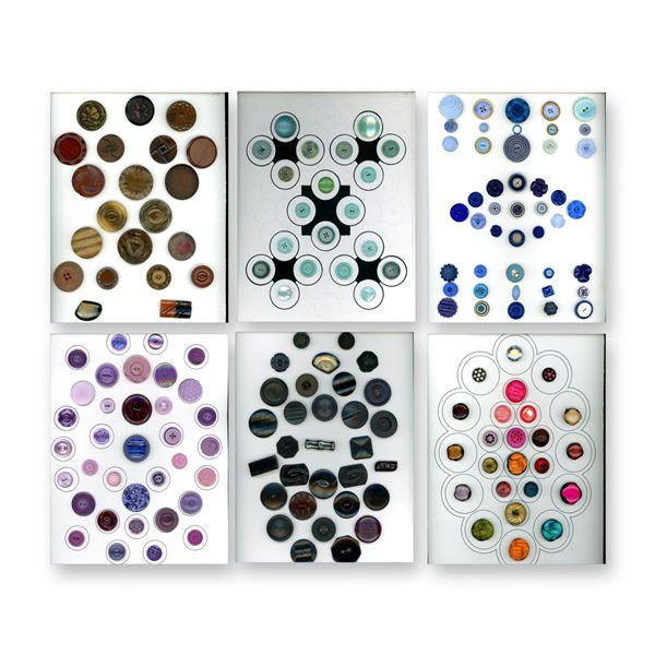 6  CARDS OF ASSORTED PLASTIC BUTTONS