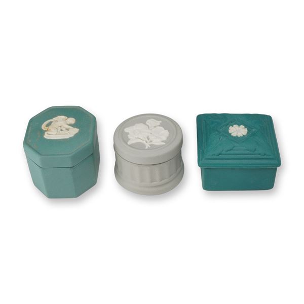 3pc Wedgwood Jasperware Trinket Boxes