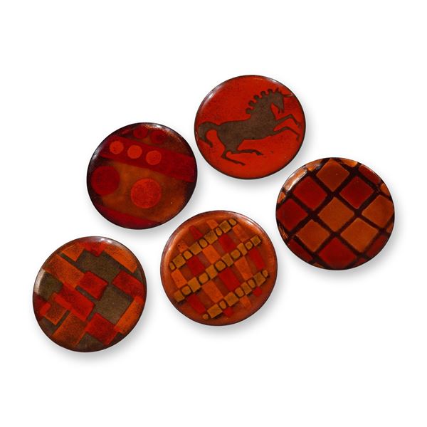 5pc Art on Copper Mini Trinket Dishes
