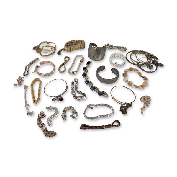 Assortment of Signed and Vintage Costume Jewelry Bracelets