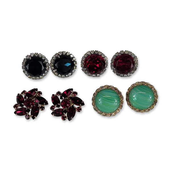 Assortment of Vintage Mid-20th Century Costume Jewelry Earrings