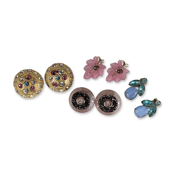 Collection of Four Pairs Vintage Costume Earrings
