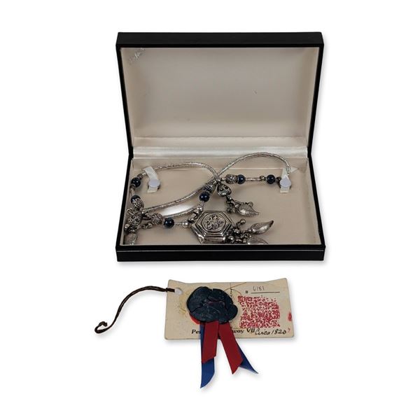 Tekke Turkmen Gilded Silver and Lapis Lazuli Tribal Necklace