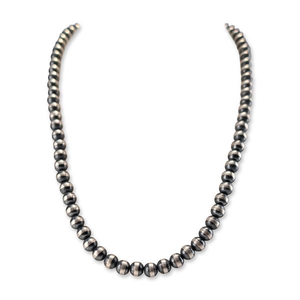 Navajo Pearl Style Sterling Silver Bead Necklace