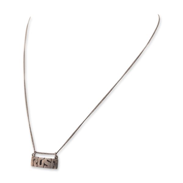 Sterling Silver Personalized Rosa Nameplate Necklace