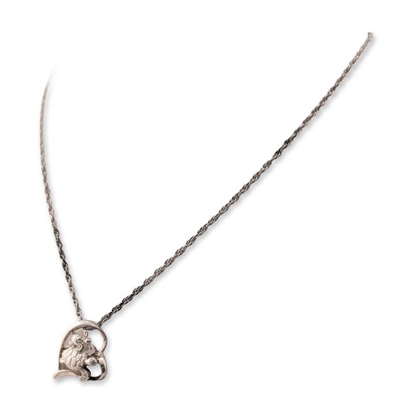 Sterling Silver Turtle Heart Necklace