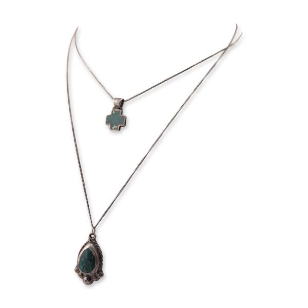 Two Sterling Silver and Gemstone Necklaces