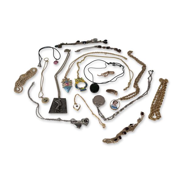 17pc Collection of Vintage and Contemporary Costume Necklaces and Pendants