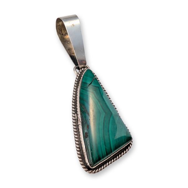 Chimney Butte Southwestern Sterling Silver and Malachite Pendant