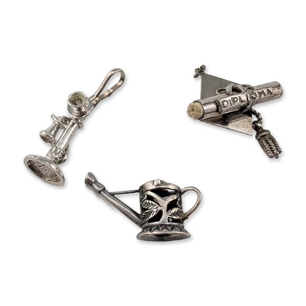 Three Sterling Silver Novelty Charms