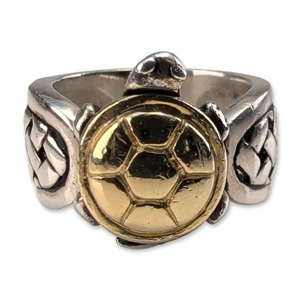 Saint by Sarah Jane 18K Gold and Sterling Silver Turtle Ring
