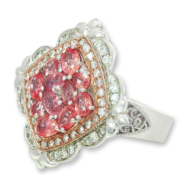 Sterling Silver Pink Stone Hinged Ring