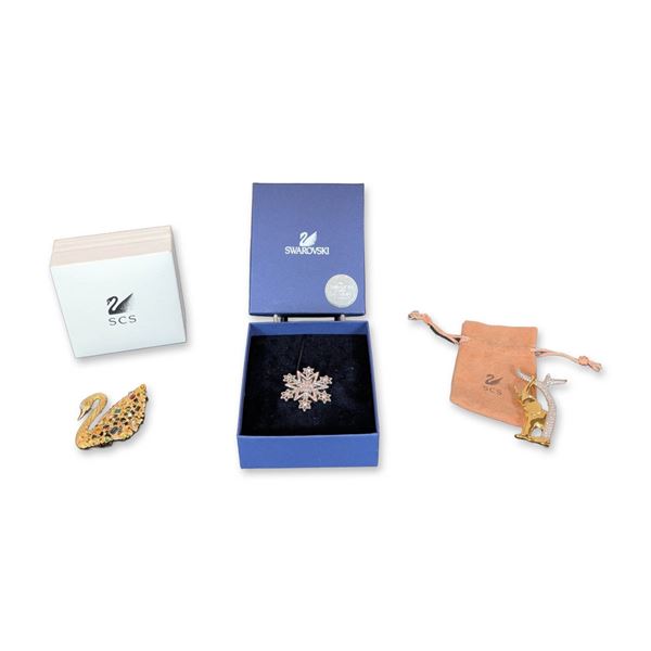 3pc Swarovski Crystal Society Brooches
