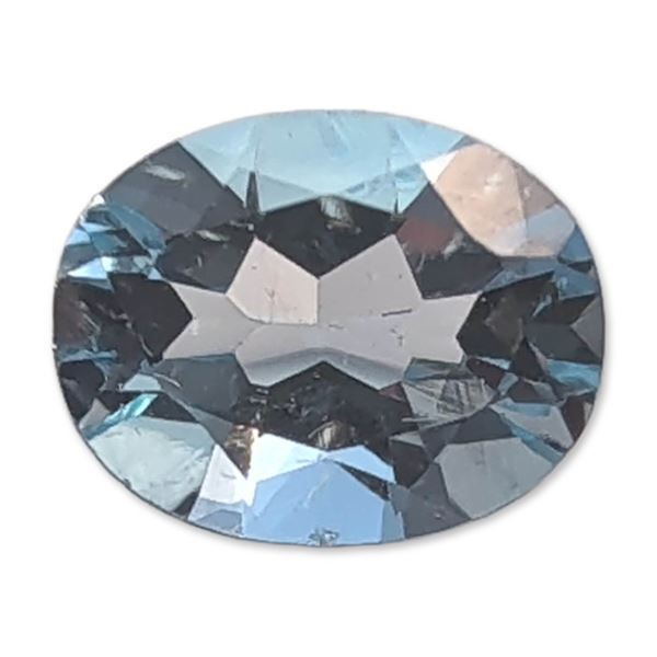 Oval Faceted Light Blue Gemstone
