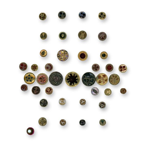 A CARD OF DIVISION ONE VELVET BACKGROUND BUTTONS