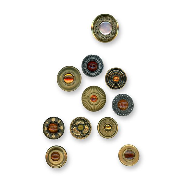 A CARD IF DIVISION ONE LARGE JEWEL BUTTONS