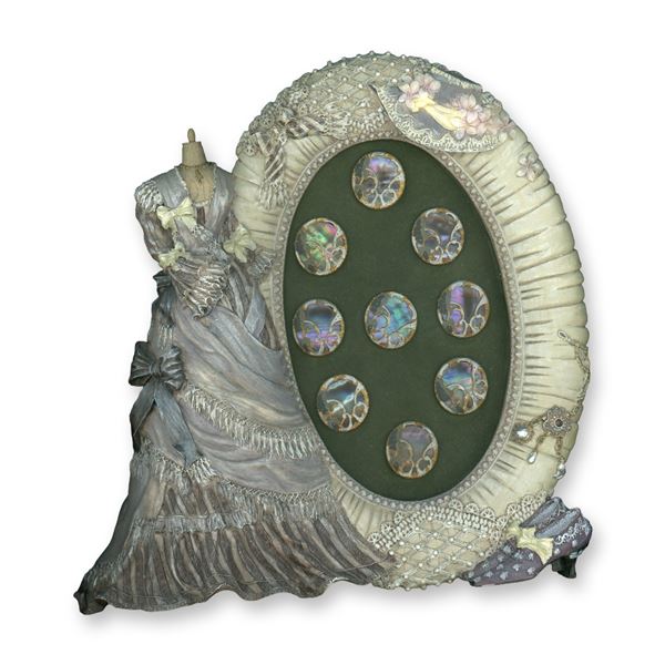 A FRAMED SET OF DIVISION ONE PEARL BUTTONS