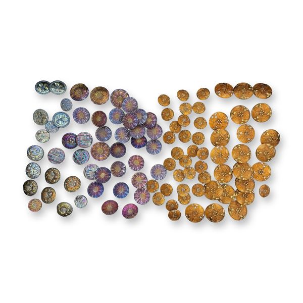 AN ASSORTMENT OF DIVISION THREE GLASS BUTTONS