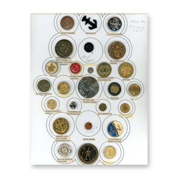 1 CARD OF DIVISION ONE AND THREE ANCHOR BUTTONS