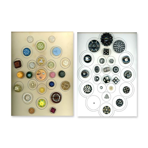 2 CARDS OF "GLITZY" PLASTIC BUTTONS