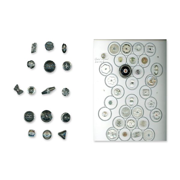 2 CARDS OF ASSORTED CLEAR GLASS BUTTONS
