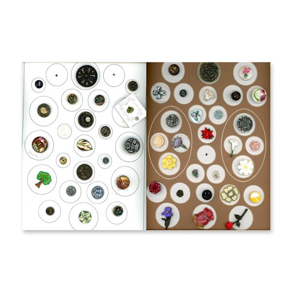 2 Cards of assorted material plant life buttons