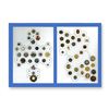 Image 1 : 2 CARDS OF DIVISION THREE METALIZED PLASTIC BUTTONS