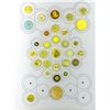 Image 2 : 2 PLUS CARDS OF ASSORTED WEST GERMAN YELLOW GLASS BUTTONS