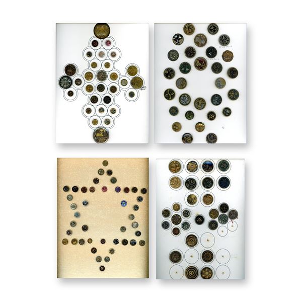 4 CARDS OF ASSORTED PLANT & STYLISED PLANT LIFE BUTTONS