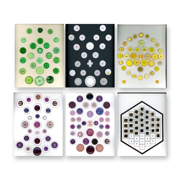 6  CARDS OF ASSORTED PLASTIC BUTTONS