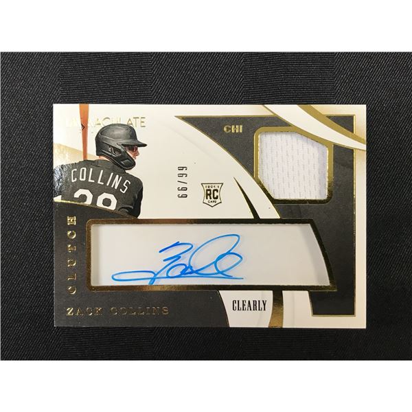 2020 PANINI IMMACULATE COLLECTION BASEBALL ZACK COLLINS SIGNED ROOKIE PATCH TRADING CARD 66/99