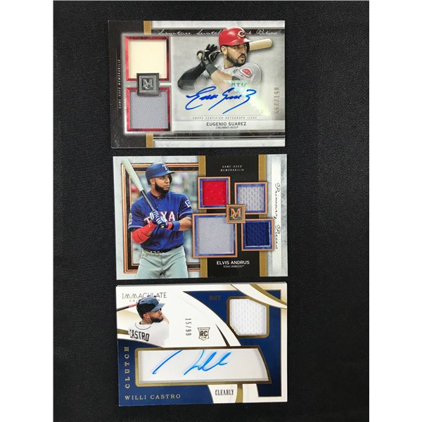 LOT OF 3 SIGNED PATCH ROOKIE TRADING CARDS INCLUDING ROOKIE 15/99