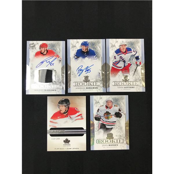 LOT OF 5 UPPER DECK THE CUP ROOKIE CARDS - INCLUDING SIGNED ROOKIE THE CUP TRADING CARD