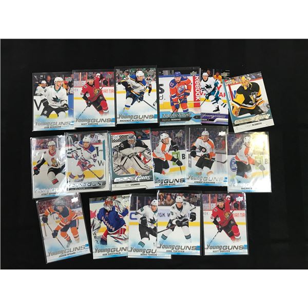 LOT OF 17 UPPER DECK YOUNG GUNS ROOKIE CARDS