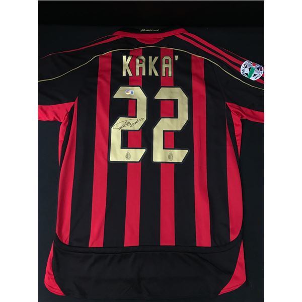 KAKA SIGNED AC MILAN SOCCER JERSEY - BECKETT COA