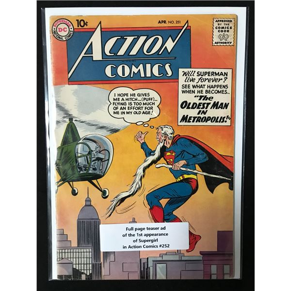 BIG KEY DC COMICS ACTION NO.252 (1ST CAMEO SUPERGIRL)