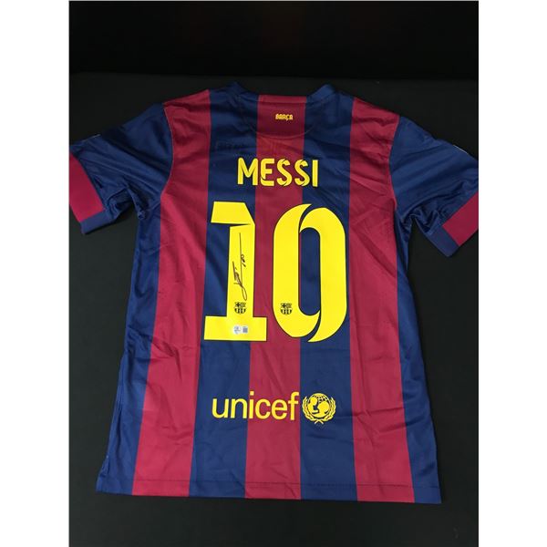 LIONEL MESSI SIGNED F.C BARCELONA SOCCER JERSEY - BECKETT COA