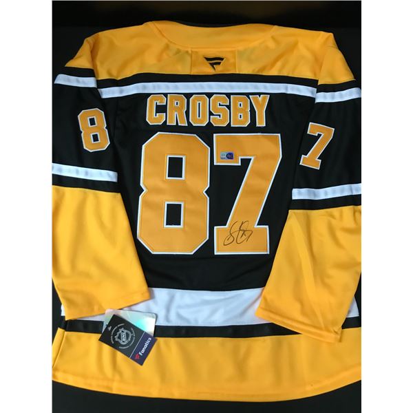 SIDNEY CROSBY SIGNED PITTSBURGH PENGUINS CUSTOM HOCKEY JERSEY - ELITE COA